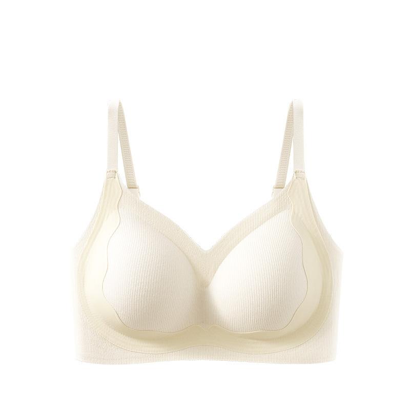 Seamless Wirefree Large Bust Shaping Gathering Comfortable Bra For Women