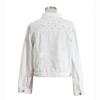 Women's Short Denim Jacket Beaded Pearl Jacket Loose Spring Autumn Denim Jacket