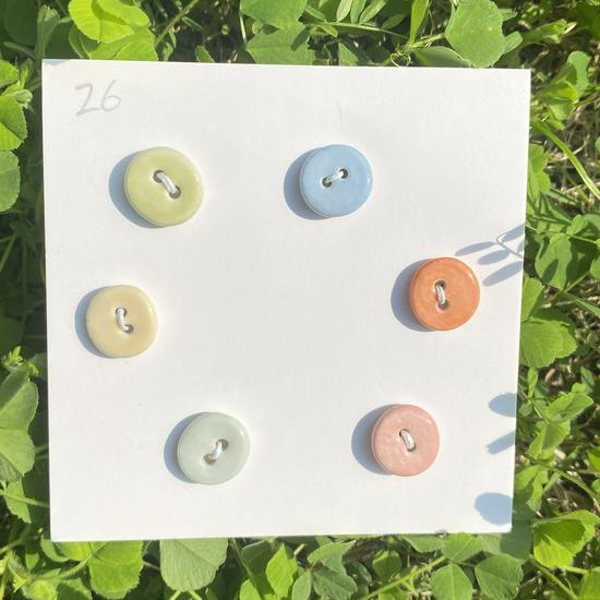 Rainbow Ceramic Button Fasteners for DIY Knitting & Doll Clothes (12/15mm)