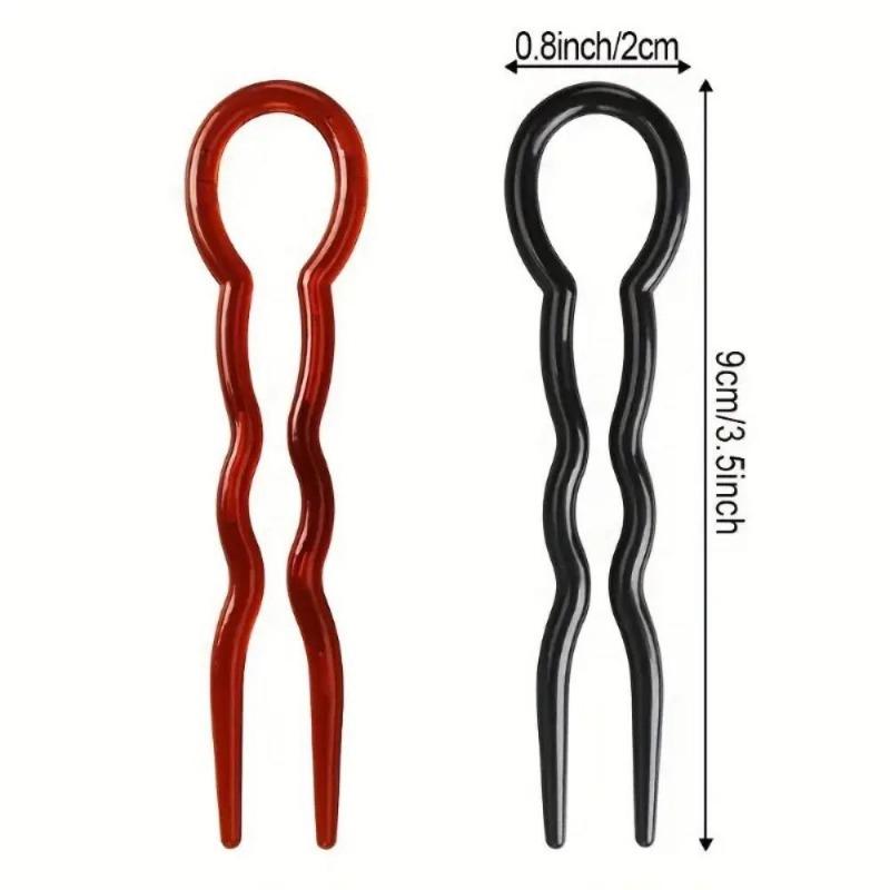 3 Pcs/Set U Shape Hair Clips Bun Maker Ponytail Holder Women Simple Style Hair Accessories