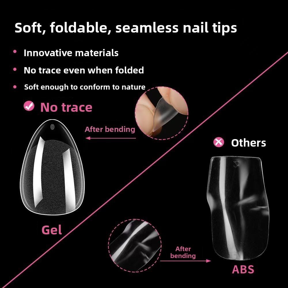 120/150PCS Almond Shape Square Nail Tips Short Gel Nail Tips for Profional Use in Nail Salons