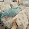 Class A Maternal And Infant Grade Knitted Cotton Double-Layer Yarn Four-Piece Set Simple Floral Bed Sheet Quilt Cover Dormitory 3Pcs Set Factory
