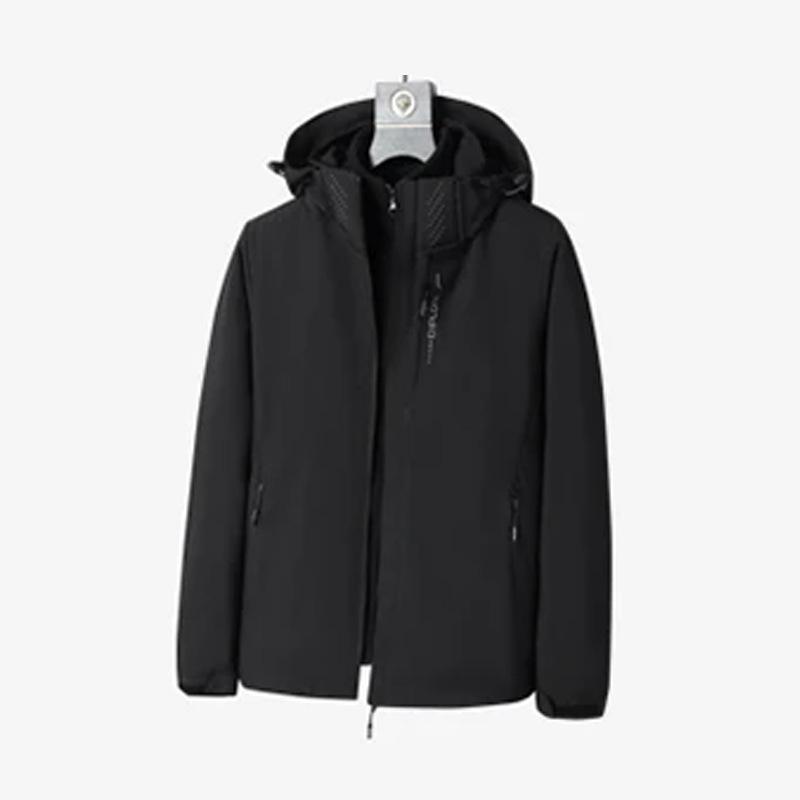 Men s Winter Jacket, Thickened Velvet, Outdoor Waterproof Three-in-one Detachable Two-piece Breathable Mountaineering Jacket M