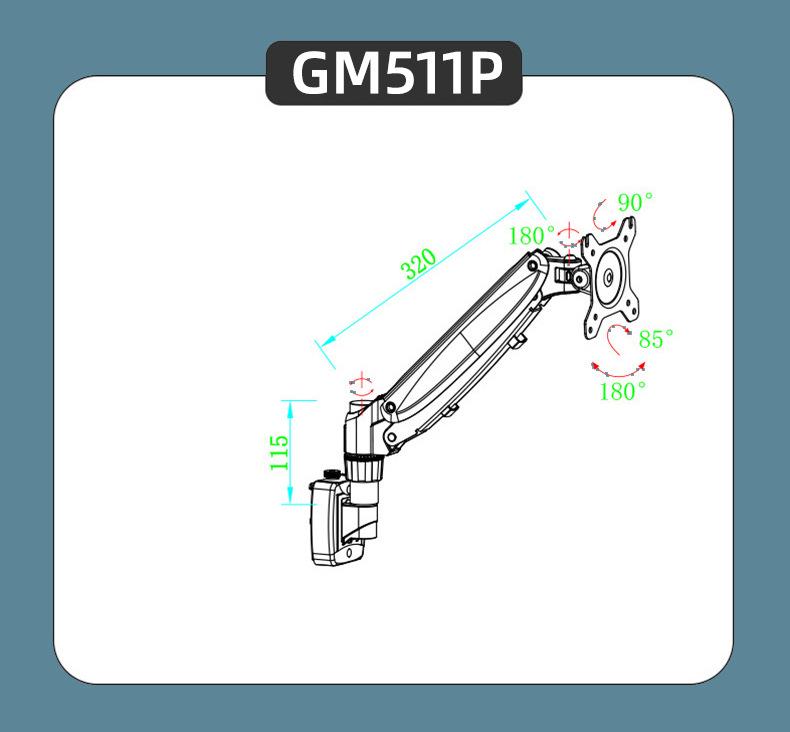 Wall Mount Monitor Arm for Computer Screen Display