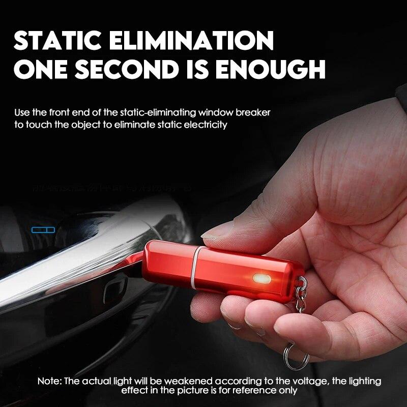 Kladivo pro nouzové bezpečnostní únik z auta Rozbíječ skla okna Eliminujte statickou elektřinu Přívěsek na klíče Příslušenství