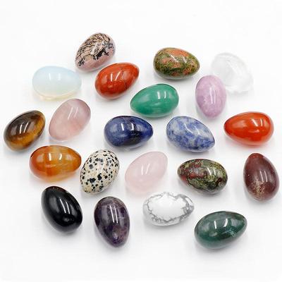 30mm Purple Pink Agate Crystal Egg Shaped Stone