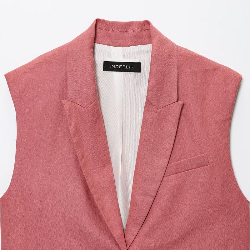 Kaslead New Women Clothes Western Style Hidden Button Short Vest Middle Pants 7968333 8147333