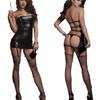 Sex Underwear Zipper Open Chest Strap Patent Leather Underwear Sexy Beautiful Back Hollow Perspective Suspenders Net Socks Sex Uniform