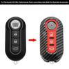 Für Fiat Ducato 500 500L Panda Grande Punto Lancia Musa Kohlefaser-Muster Auto Klappschlüssel Etui Abdeckung Auto Hülle Schlüsselanhänger