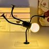 LED Bedside Lamp Funny Night Light with Suction Cup Soft Glow DIY Shape Cute Light Bulb Man Mini Night Light