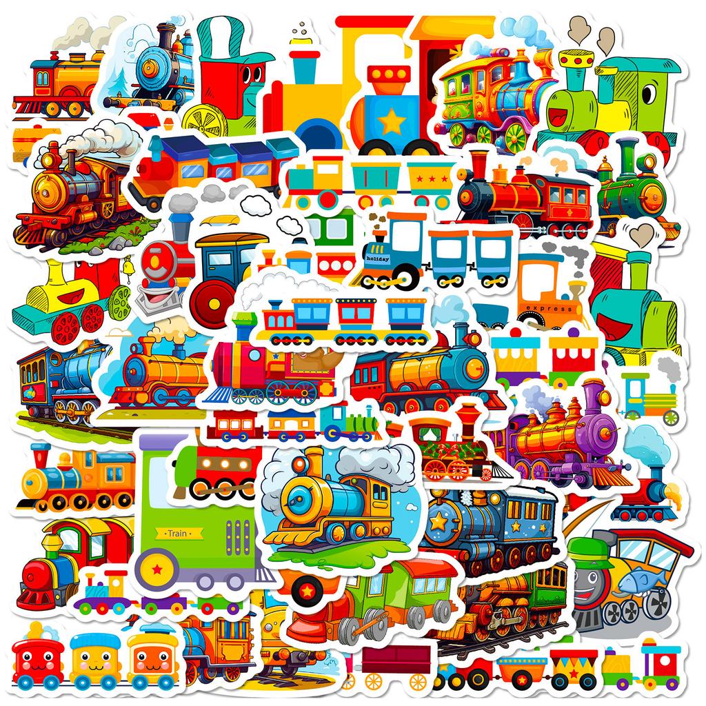 50 Train Front Guitar Notebook Stickers Diy Waterproof Hand Account Decorative Stickers