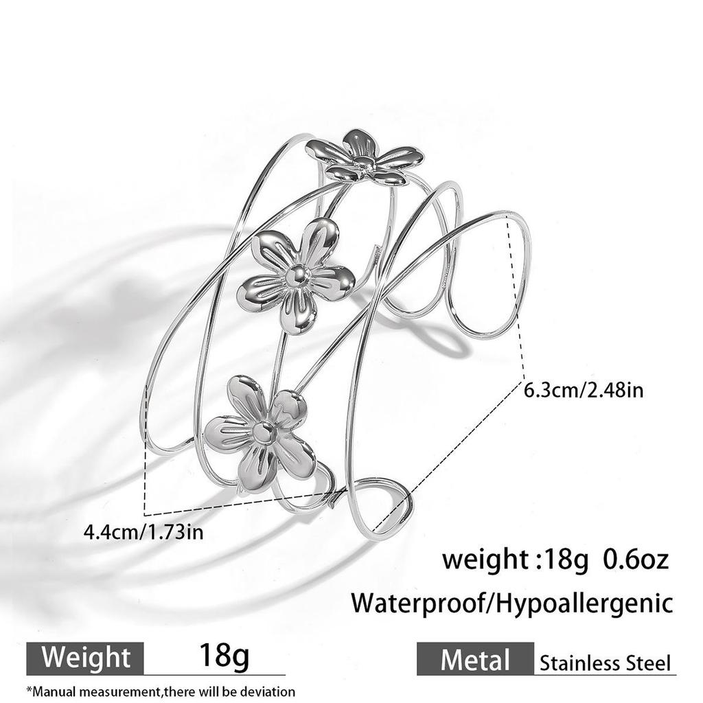 European & American Ocean Style Stainless Steel Bracelet with Starfish, Seashell, Coral Flowers, and Natural Stone Bangle Hand Jewelry.