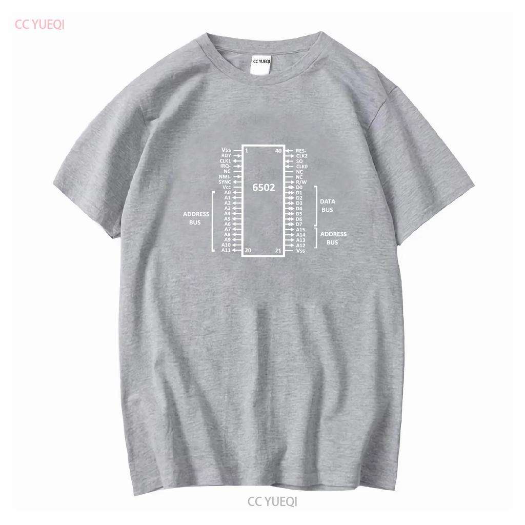 MOS 6502 CPU Computer Elektronik Klassischer Stil T-Shirt lange oder kurze Ärmel Vintage Gewaschen Mode Oberteil Für Den Täglichen Gebrauch