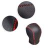 Gear Shift Knob Cover Black Leather + Red Stitch for