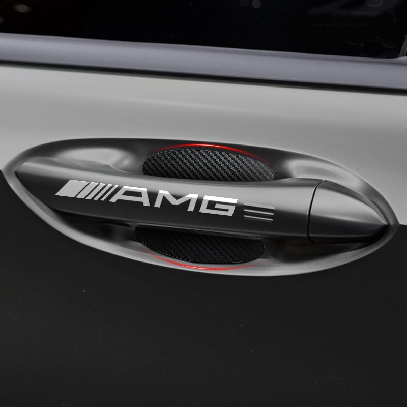 Car Door Sticker Carbon Fiber Scratches Auto Handle Protection Film For Mercedes Benz AMG GLE GLS GLC CLA GLB ML C500 C200 C300 W204 W206 W212 W203
