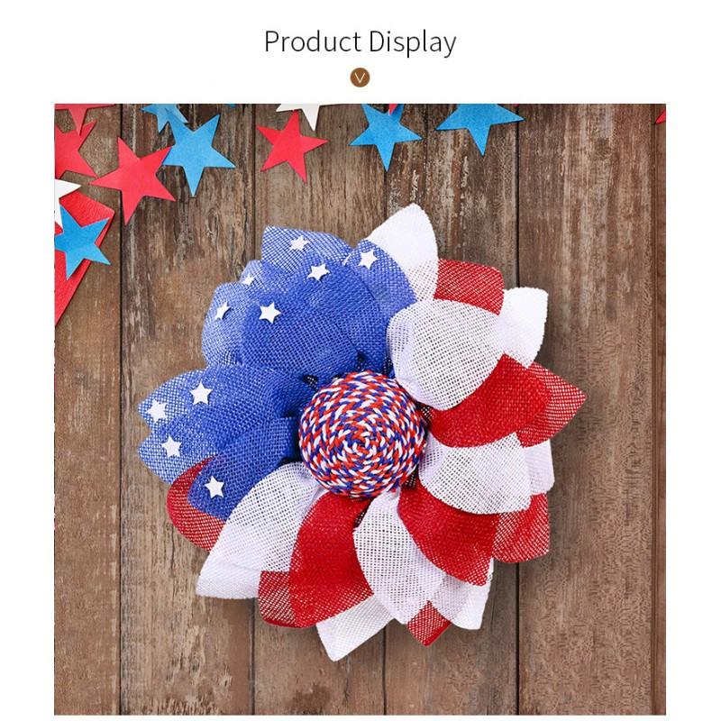 American Independence Day Wreath Home Festival Decor Mall Window Ornament Natural Dried Gypsophila