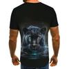 Men's Leopard Print T-shirt Sports Short Sleeved Crew Neck T-shirt for Summer Outdoor Fitness Workout Men's Clothing