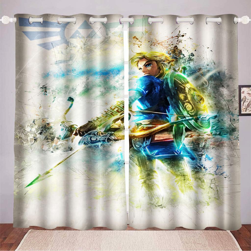 The Legend Of Zelda Heimdeko Wohnzimmer Schlafzimmer Vorhänge für Verdunkelungsvorhänge Spiel Küchenzubehör Weihnachtsgeschenke