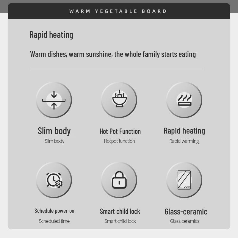 Smart Hotel Multifunctional Warming Plate: Constant Temperature Dining Table Heating Pad for Food and Beverage.