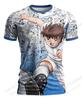 Neues Herren Trikot Anime Captain Tsubasa High School Fußball 3D Druck T-Shirt Herren Damen Mode Rundhals Kurzarm Oberteile Tee Sport