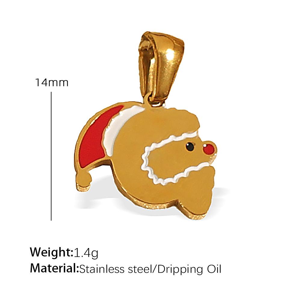 Titanium steel plated 18k gold accessories Christmas design elements series pendant on the new cute cartoon Internet celebrity jewelry