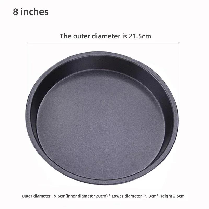 Kitchen Pizza Mould Pan Carbon Steel Ware Round Baking Tray Heat-resistant for Home Baking Pan Round Pizza Tray Pie Tins Black