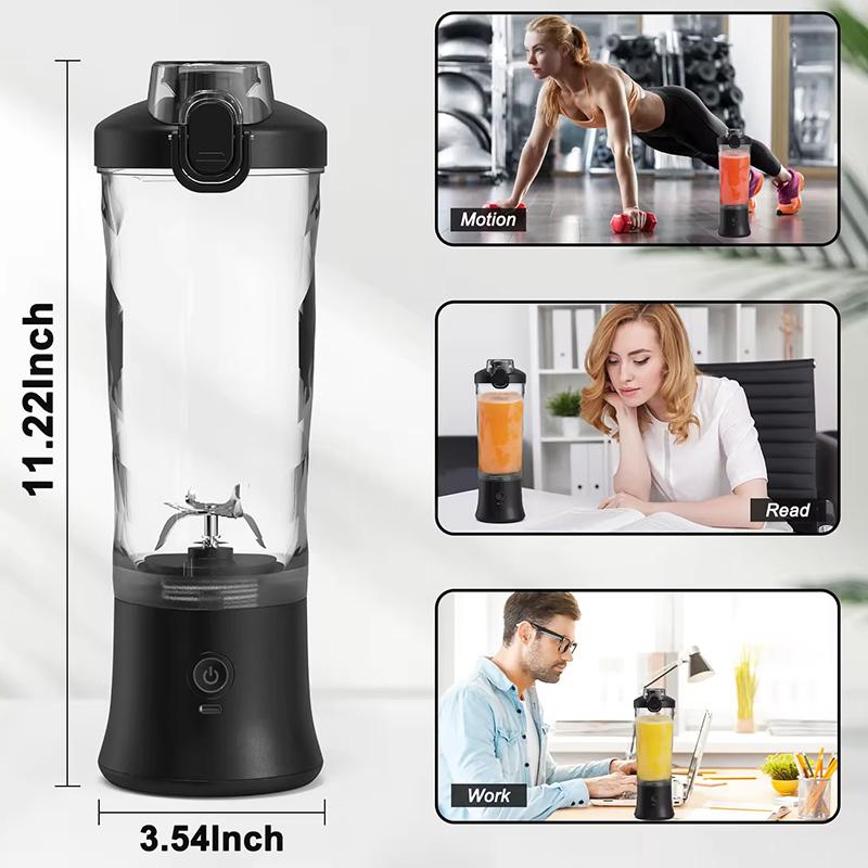 600ml Fitness Shaker Bottle, Portable Electric Fruit Juicer, Fruit Milkshake Blender, USB Charging Juice Shaker Cup