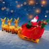 11.8FT LED Inflatable Christmas Yard Decora Santa Sleigh 3 Reindeer Xmas Toy Christmas Supplies Home Ornament Gift Holiday Decor