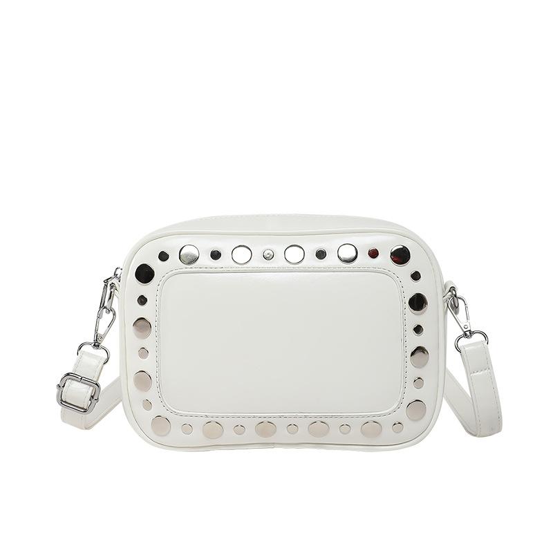 2025 new hot-selling personalized polka dot rivet camera bag niche design simple trend high-end textured messenger bag