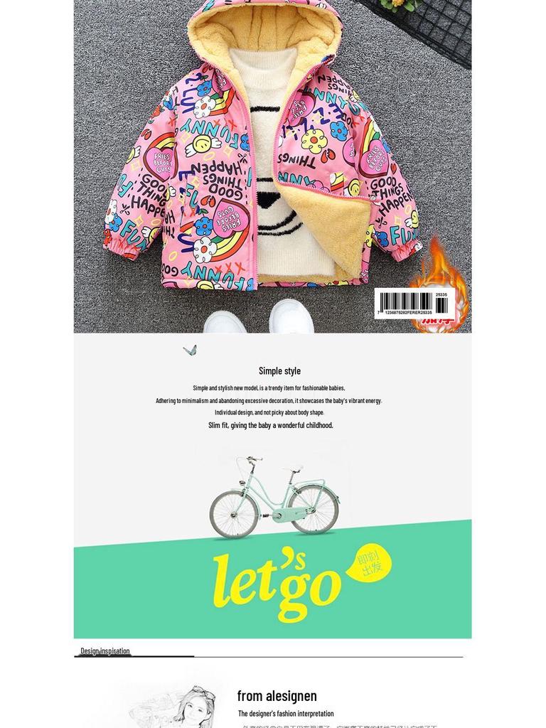 Jenter Fleecefôret Vinterjakke - Moteable Babyjente Baseballtopp for Høst & Vinter