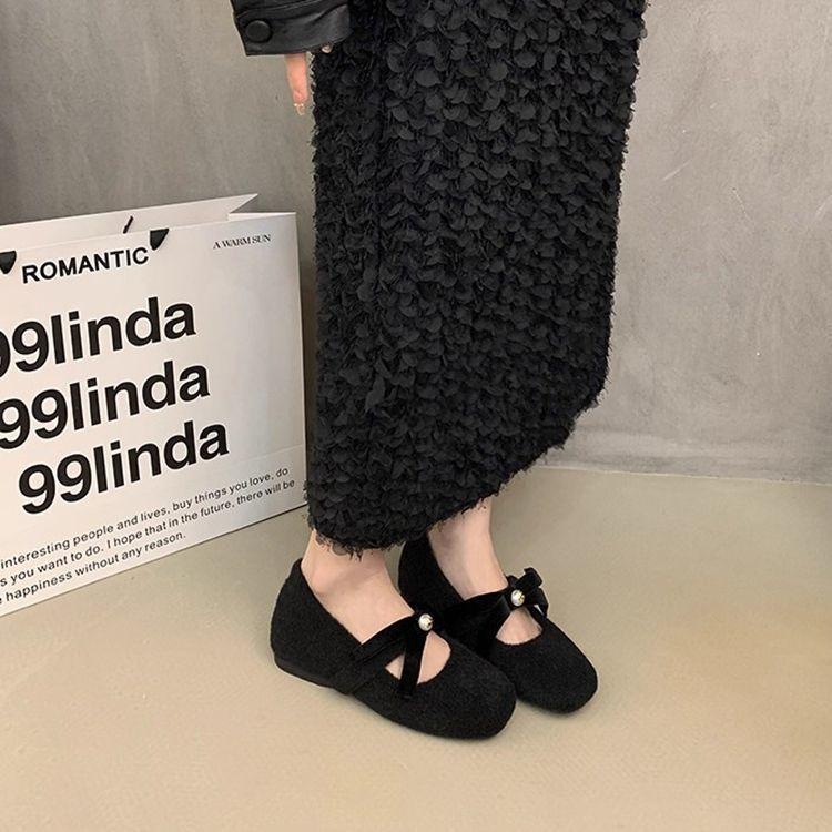 Temperament British Fairy Shoes Mary Jane Shoes Round Head Elegant Retro Season Bow Thick Heel