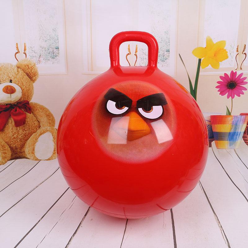 65cm Glossy Ram's Horn Massage Bouncy Ball with Handle for Kids