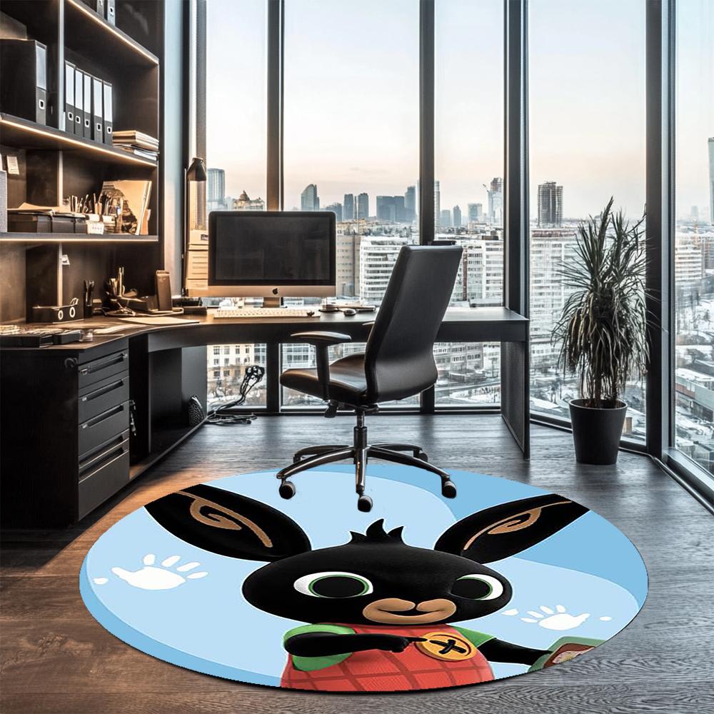 Bing Printed Round Rug Carpet Chair Rug Area Rug Entryway Doormats,for Office Chair Living Room Bedroom Kitchen Room.