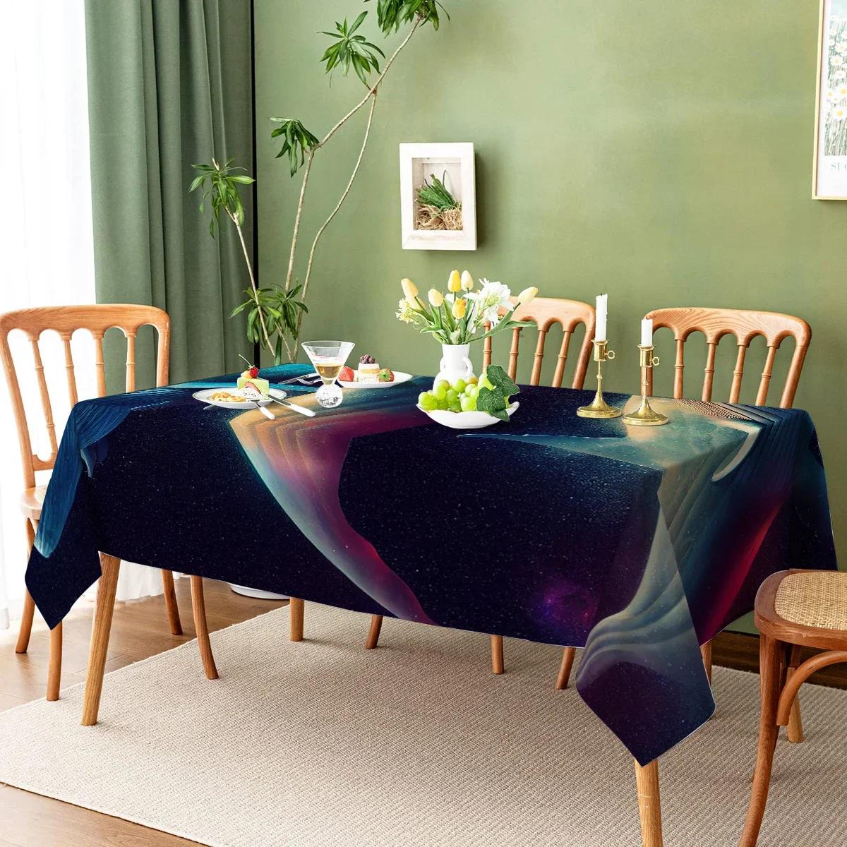 Waterdicht Marine Koraal Kwallen Vis Rechthoekig Polyester Tafelkleed Huisdecoratie Keuken Woonkamer Bruiloft Feest 70x70cm