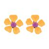 Flower Shaped Design Brass Ear Clips Women Accessories Yellow AEF23171A916384211029