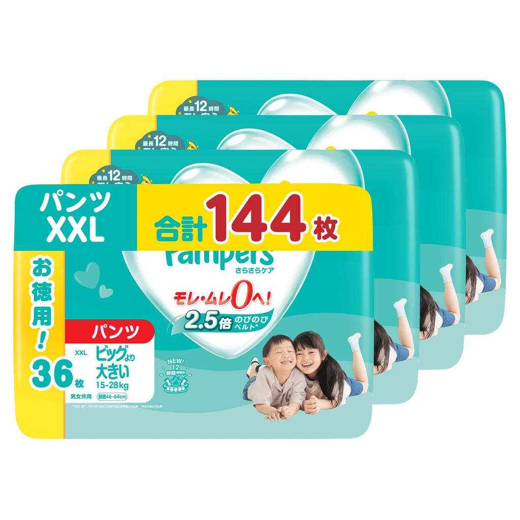 Larger Than Pants Pampers Diaper Smooth Care 144 Sheets Sheets X 4 [Size Big] (15~28kg) (36 Packs) [Case Item]