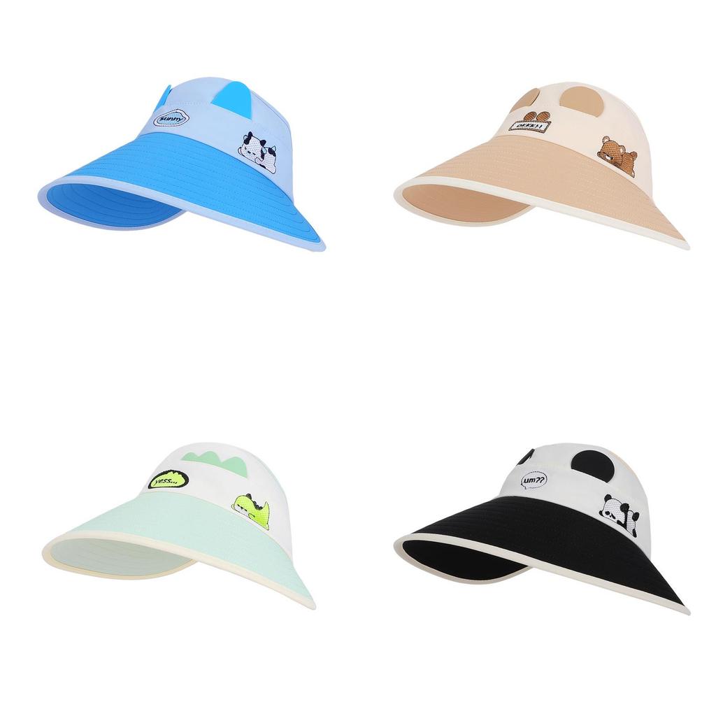 Dinosaur Kids Sun Hat With Breathable Nylon Wide Brim Uv Protection For Summer Outdoor Play