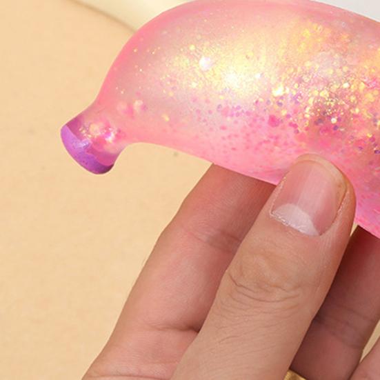 Glitter Banana Sugar Ball Slow Rebound Stress Relief Clear Banana Squeeze Sensory Toy Anxiety Relieving Simulated Fruit Stress Ball