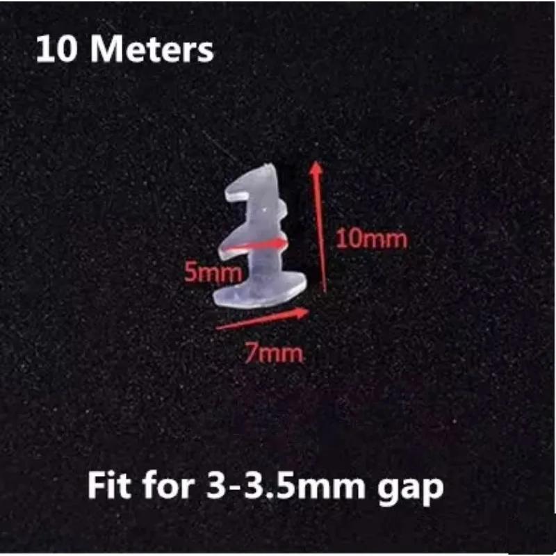10M doors and windows slot thong Aluminum Alloy fixed glass strip doors and windows three EPDM seal strip Rubber strips