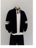 Unisex Korean Double Stripe Knit Cardigan