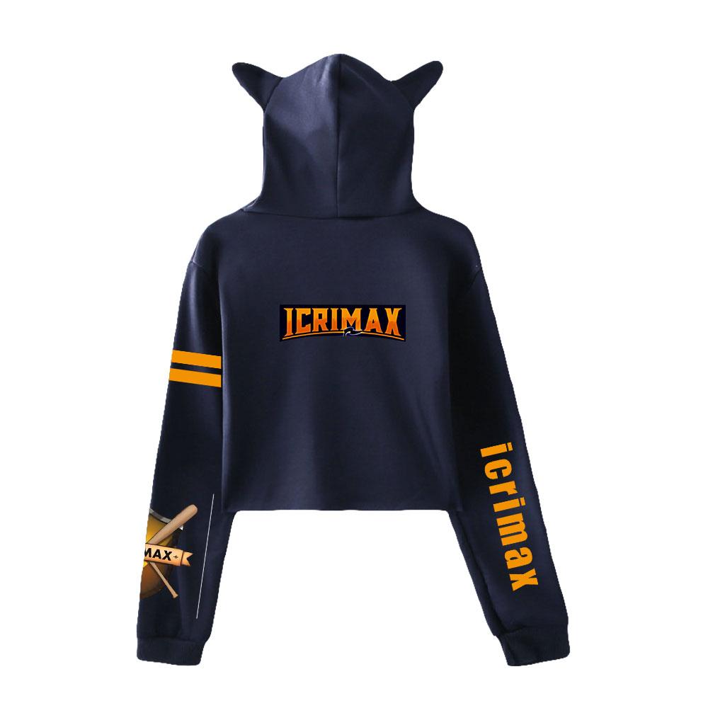 Short Hoodies Women Icrimax Printed Lady Sweatshirt Tracksuit Long Sleeve Female Cropped Top Fashion Korean Clothes Harajuku