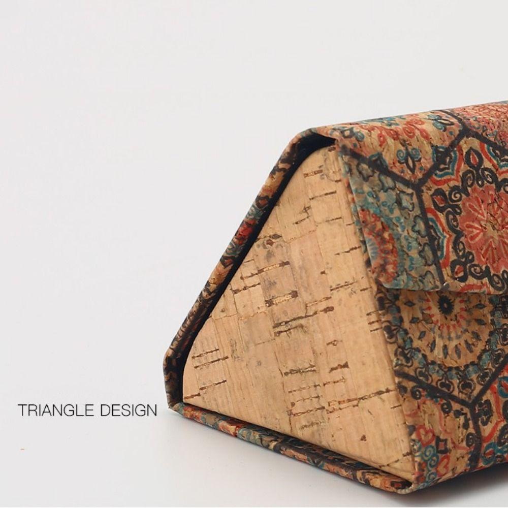Portable Retro Totem Storage Box Glasses Box Folding Triangle Glasses Case Sunglasses Box