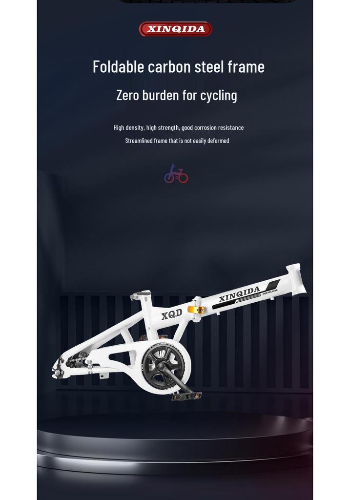 20/22-Inch Foldable Portable Bike with Variable Speed & Shock Absorption for Adults and Children