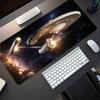 Desk Mat Sci Fi Spaceship Galaxy Print Anti Slip Rubber Mousepad Stitched Edge Keyboard Pad For Pc Laptop Gamers Accessory