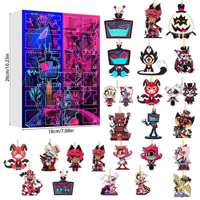 Neues Thema Hazbins Hotels Adventskalender Box Anime Druck Festival Überraschungsbox Countdown Weihnachtsbaum Dekoration Anhänger Feiertagsgeschenk