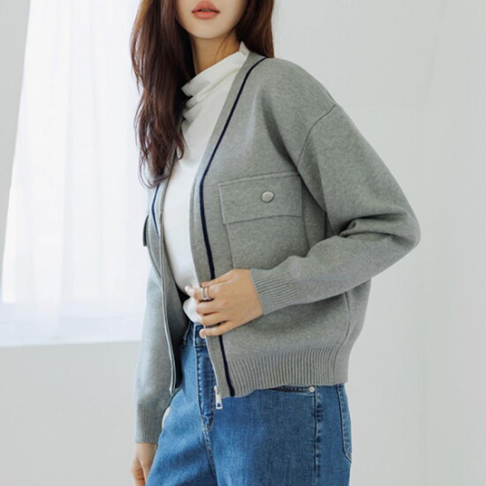 Dedra Saneet Knit Zip Cardigan Cae1001