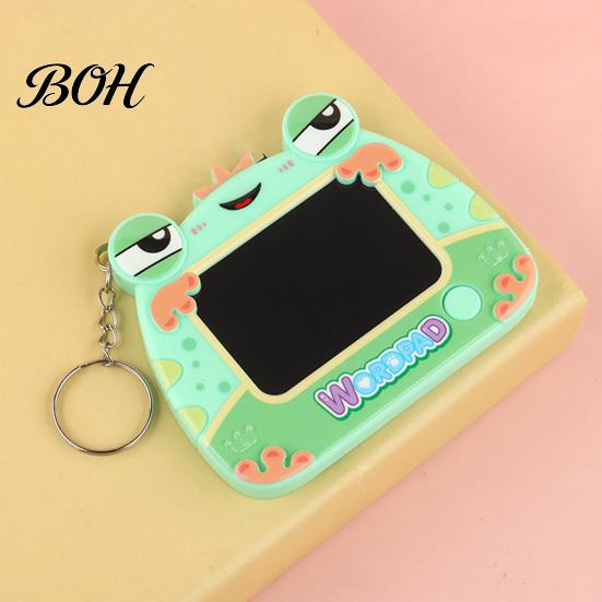 School Bag Hanging Ornament Mini Drawing Board Keychain for Kids, Cartoon Frog Writing Pad with Portable Graffiti Key Ring, Doodle Sketch Travel