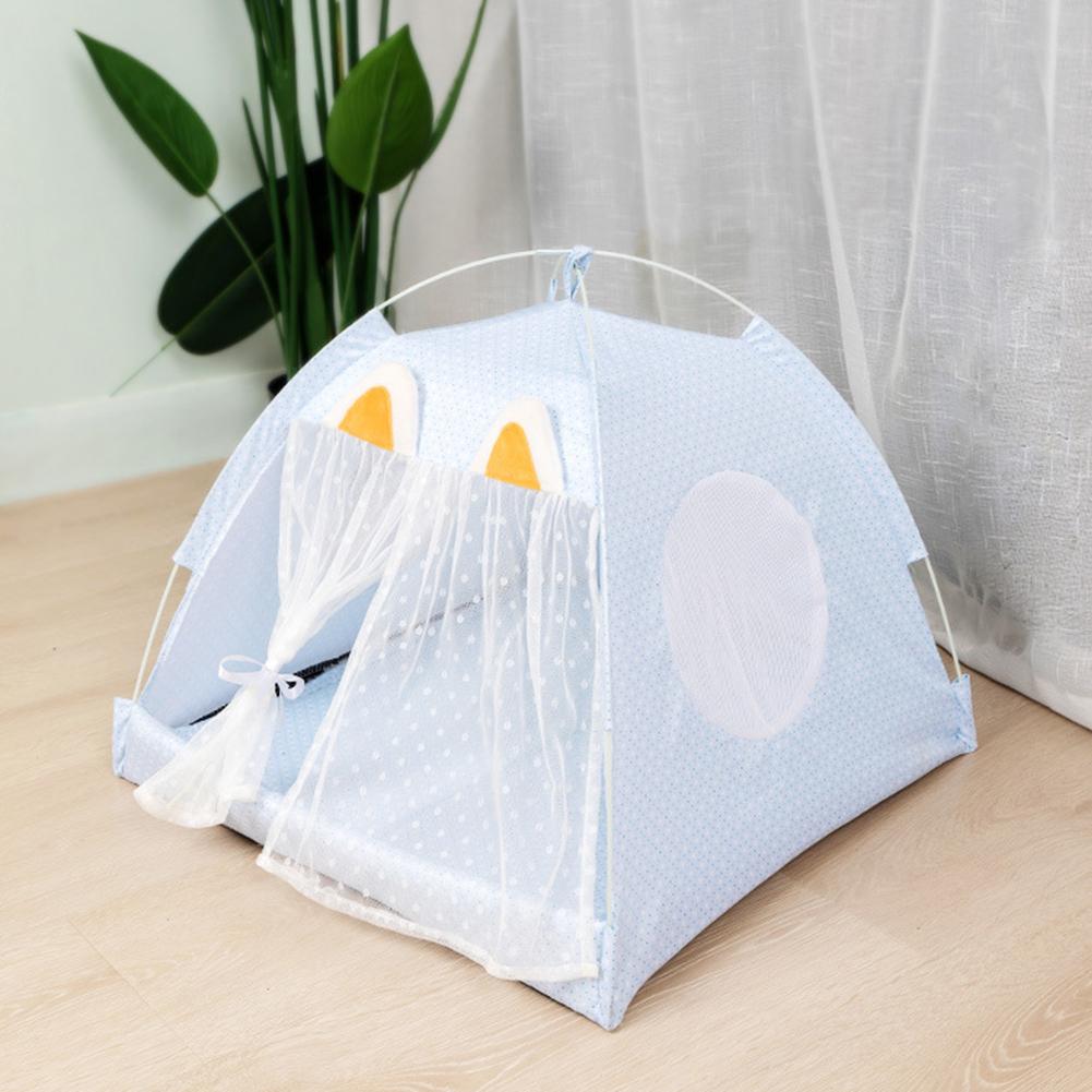 Foldable Pet Tent Removable Washable Cat Ears Decoration Mini Nest Playpen Hideout House Pet Supplies