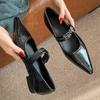 Modedesigner Damen Flats 2025 Frühling Neu Retro Spitzschuh Damen Schuhe Elegant Temperament Bequeme Schnalle Damen Flats