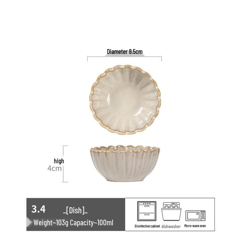 Kiln-Glazed Ceramic Flower Dipping Dish